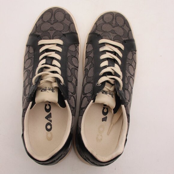 Coach Clip Men's 8.5 D Low Top Sneaker Signature Jacquard Color Black CI077 - Picture 7 of 10